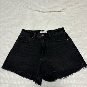 Black High Rise Denim Women's Shorts Abercrombie
